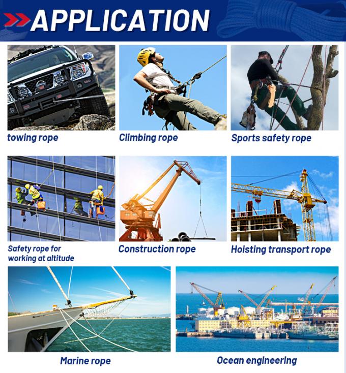 ABS zatwierdzone 12 nici UHMWPE liny z podwójnym poliestrowym pokryciem 32mmx500m 9