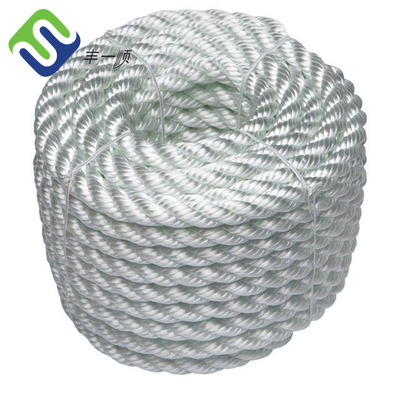 Wysokiej wytrzymałości 3 pręty skręcone 4mm-60mm Nylon Ship Mooring Rope Polyamide Boat Sailing