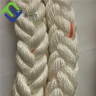 Biały 8 strun 64mm/72mm Polyester Marine Mooring Hawser Rope