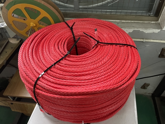Czerwony Kolor 12 Strand UHMWPE HMPE Spliced Mooring Rope 24mmx220m dla statków