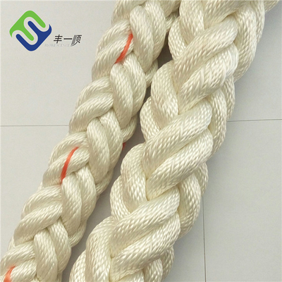 Biały poliester Marine 8 Strand Mooring Rope Odporny na ścieranie