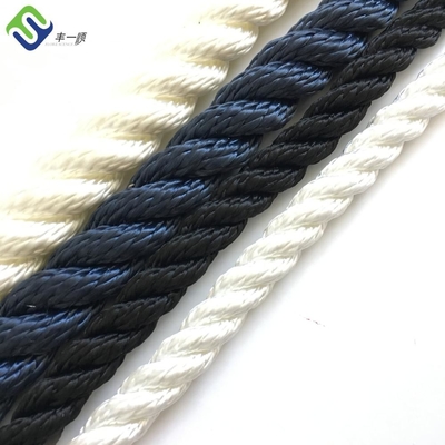 Wysokiej wytrzymałości 3 pręty skręcone 4mm-60mm Nylon Ship Mooring Rope Polyamide Boat Sailing