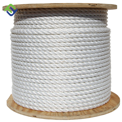 Wysokiej wytrzymałości 3 pręty skręcone 4mm-60mm Nylon Ship Mooring Rope Polyamide Boat Sailing