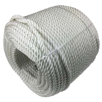 Wysokiej wytrzymałości 3 pręty skręcone 4mm-60mm Nylon Ship Mooring Rope Polyamide Boat Sailing
