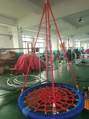 Grey Green Mixed Color 100cm dia 12cm ring Plac zabaw Net Swing With High Loading Capacity