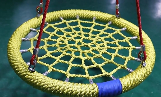 Grey Green Mixed Color 100cm dia 12cm ring Plac zabaw Net Swing With High Loading Capacity
