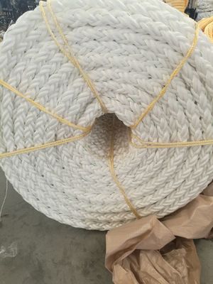 Biały kolor8 pręty 64mm/72mm Polypropylen PP żeglugowy sznur z dużym obciążeniem przełomowym