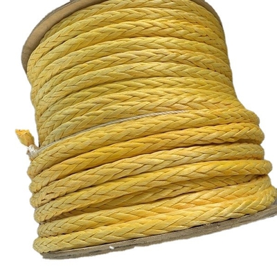 Wysokiej wytrzymałości 12-strunny spleczony UHMWPE sztuczne włókna liniowe liny 48mm średnica dla żeglugi statków morskich mocowanie żeglugi