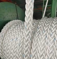 Białe liny nylonowe 8 pręty 50 mm liny nylonowe Hawser liny dla statku