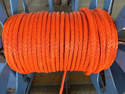 100% Uhmwpe Rope 12mm 12 Strands Włóczone Wysokiej Wytrzymałości Druable Cord Winch Towing Rope