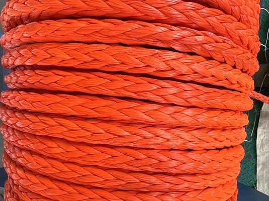 100% Uhmwpe Rope 12mm 12 Strands Włóczone Wysokiej Wytrzymałości Druable Cord Winch Towing Rope
