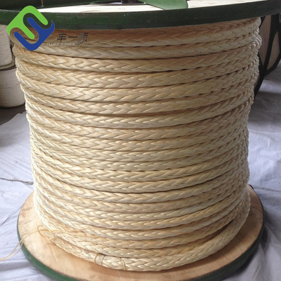 Yellow Marine 12 Strand Lina cumownicza pleciona Uhmwpe ABS Zatwierdzona