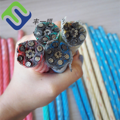 Lina kombinowana PP z monofilamentem Rdzeń z drutu stalowego 6 nici 16 mm lina do zabaw