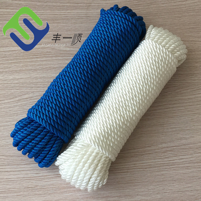Wysokiej wytrzymałości 3 pręty skręcone 4mm-60mm Nylon Ship Mooring Rope Polyamide Boat Sailing