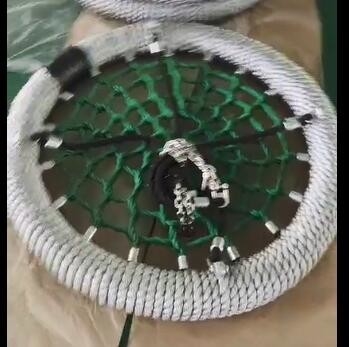 Grey Green Mixed Color 100cm dia 12cm ring Plac zabaw Net Swing With High Loading Capacity