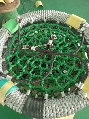 Grey Green Mixed Color 100cm dia 12cm ring Plac zabaw Net Swing With High Loading Capacity
